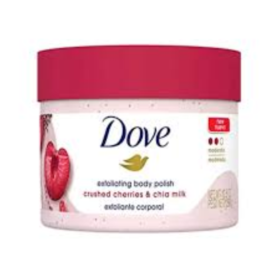 DOVE BODY SCRUB CRUSHED CHERRIES N CHIA MILK 298G